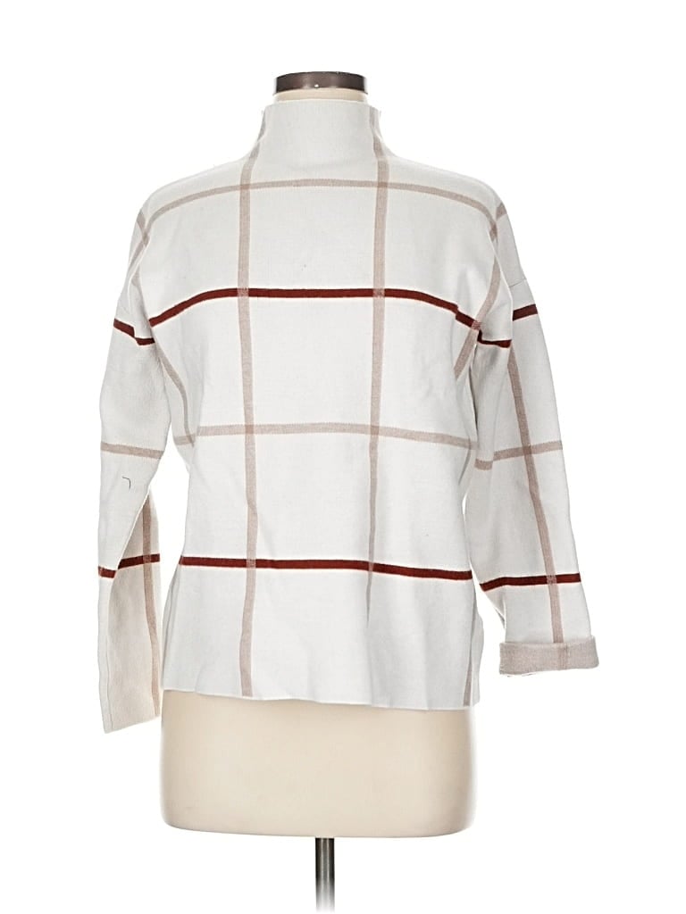 Pre-owned Tahari Turtleneck Sweater In White