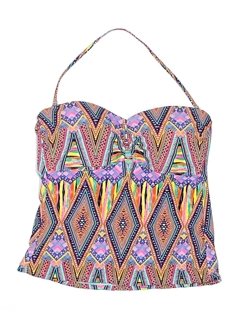 Pre-owned La Blanca Swimsuit Top Blue Print Pattern Swimwear