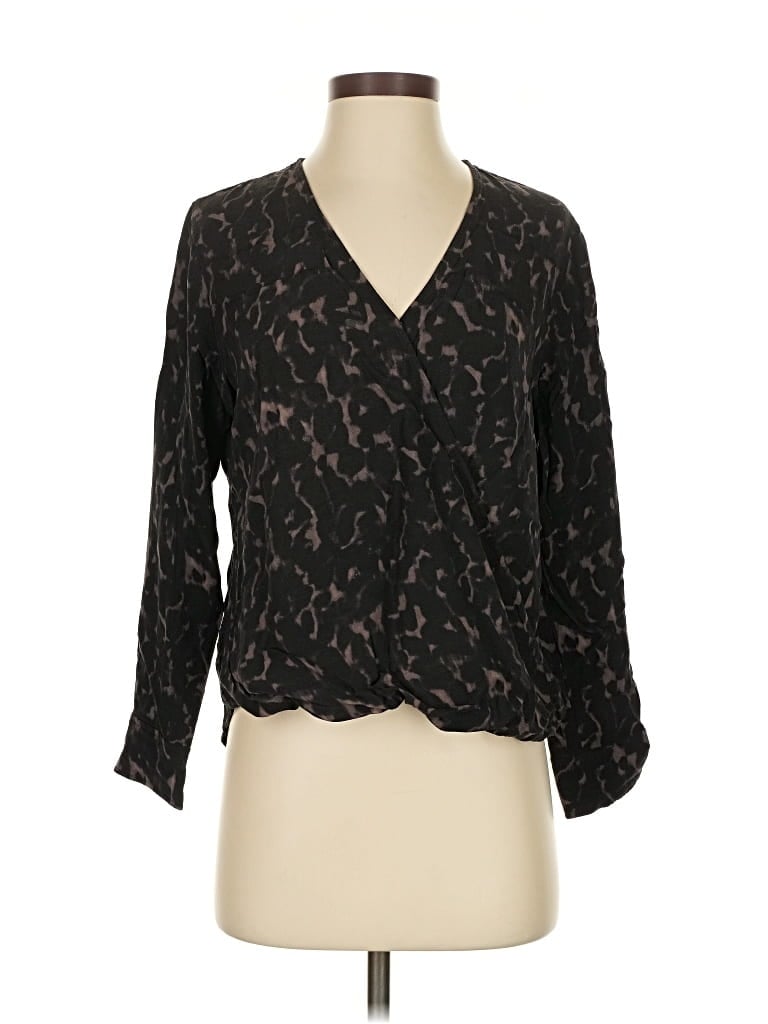 Pre-owned Rails 3/4 Sleeve Blouse In Black