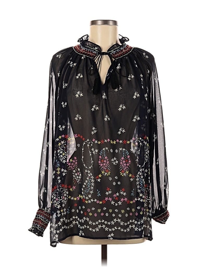 Pre-owned Cabi Long Sleeve Blouse In Black