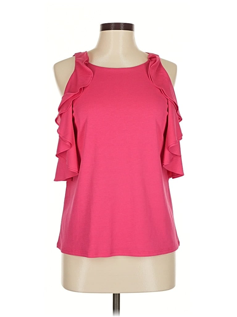 Antonio Melani Sleeveless Top Pink Cold Shoulder Neckline Tops In Red