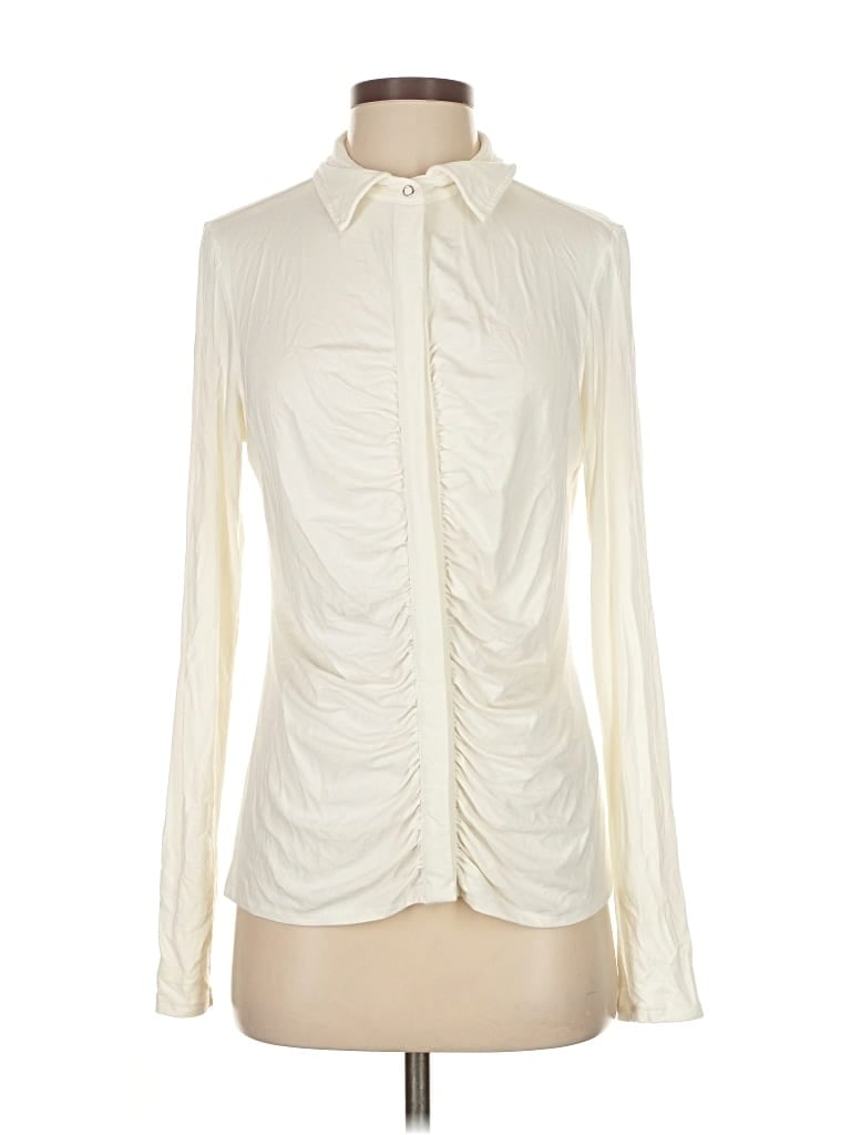 Pre-owned Elie Tahari Long Sleeve Blouse In White
