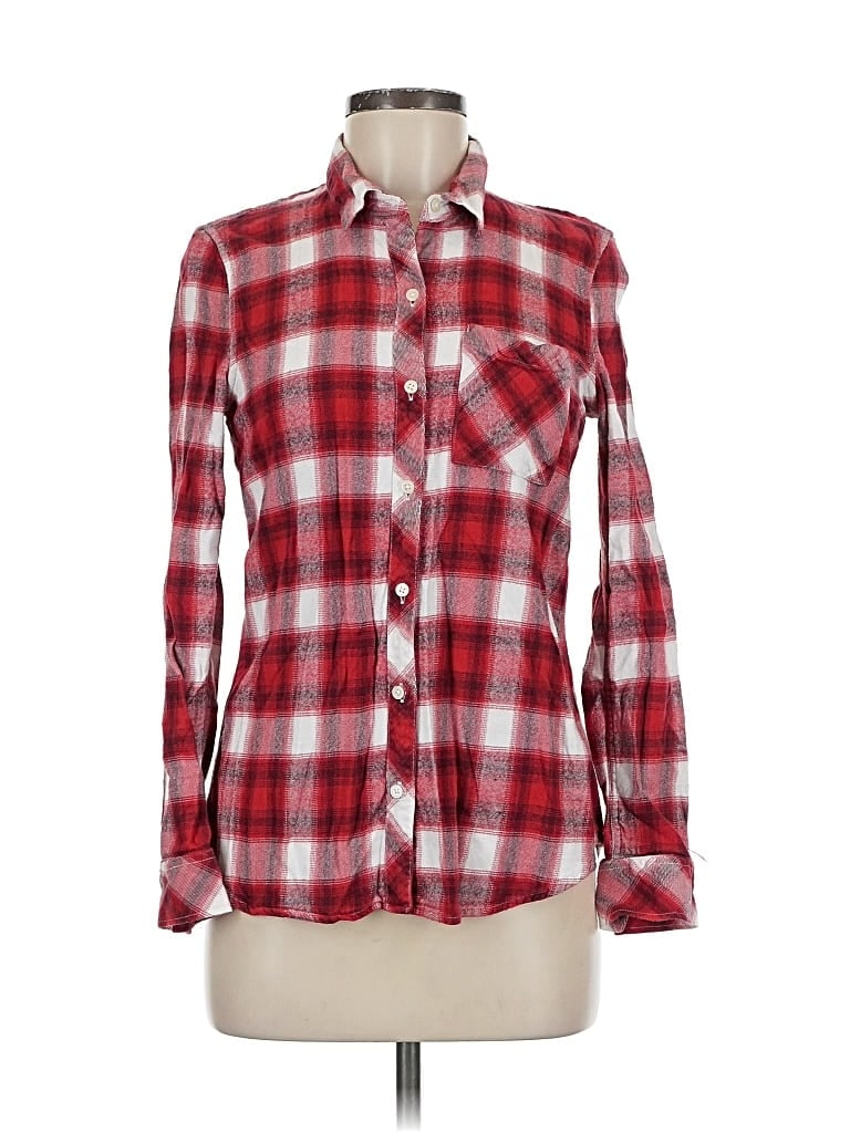 Pre-owned Gap Long Sleeve Button Down Shirt In Red