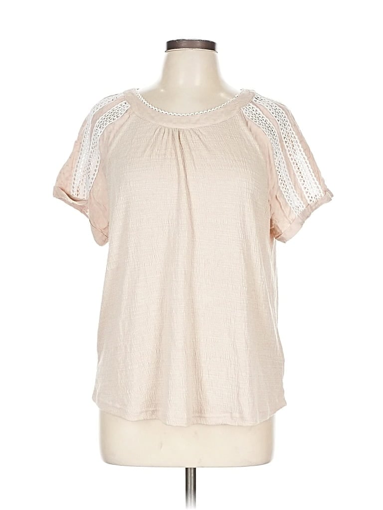 Pre-owned Soft Surroundings Short Sleeve Blouse In Brown