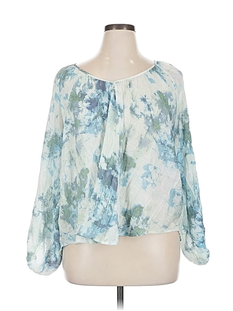 Pre-owned Zac & Rachel 3/4 Sleeve Blouse In Blue