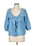Truth NYC 100% Polyester Blue 3/4 Sleeve Blouse Size L - photo 1