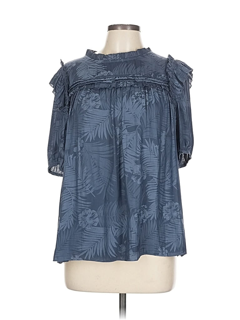 Pre-owned Current Air 3/4 Sleeve Blouse In Blue