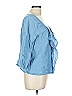 Truth NYC 100% Polyester Blue 3/4 Sleeve Blouse Size L - photo 4