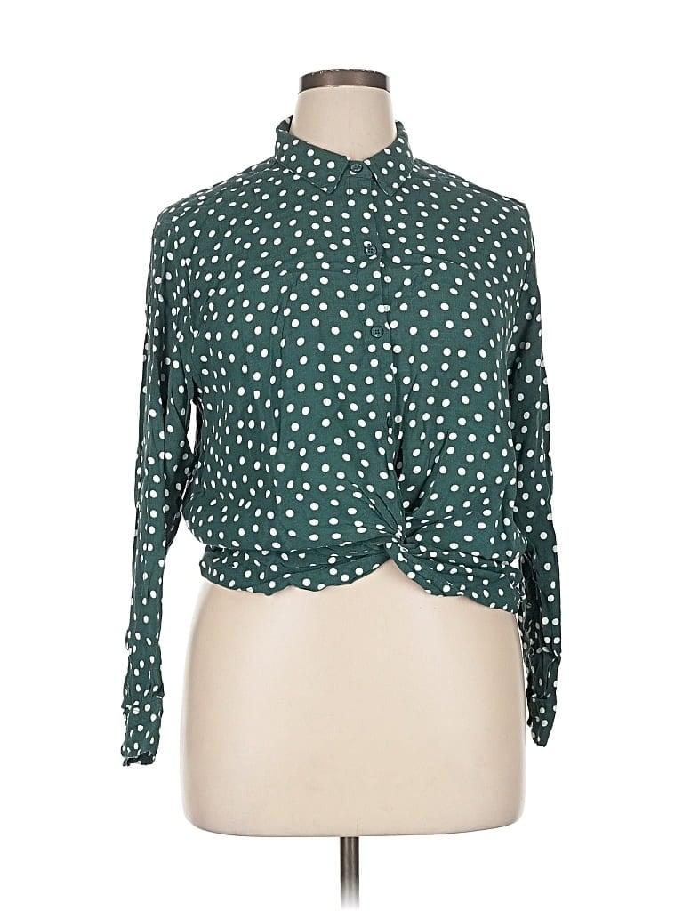 Pre-owned Abercrombie & Fitch 3/4 Sleeve Blouse In Green