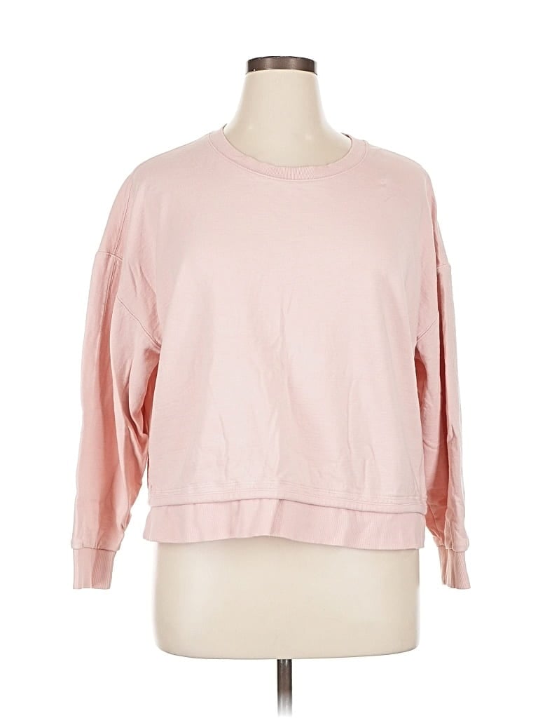 Pre-owned Athleta 3/4 Sleeve T-shirt In Pink
