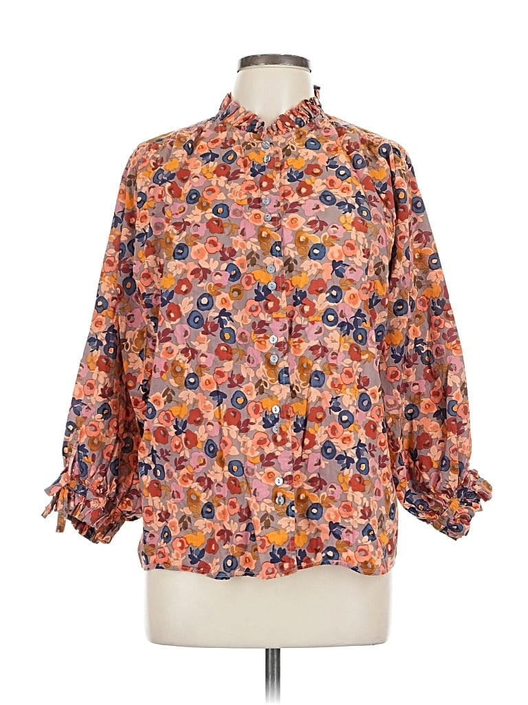 Pre-owned Sundance 3/4 Sleeve Blouse In Orange