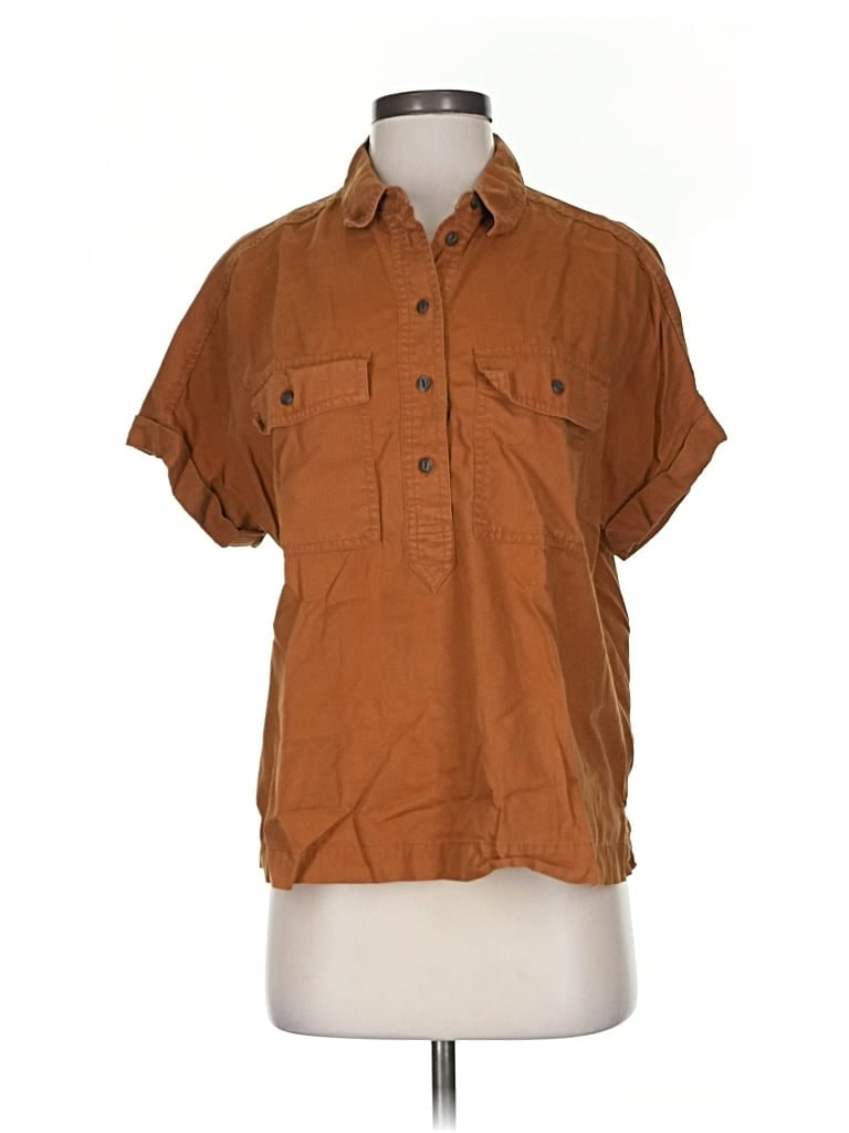 Pre-owned Universal Thread Short Sleeve Polo Shirt In Brown