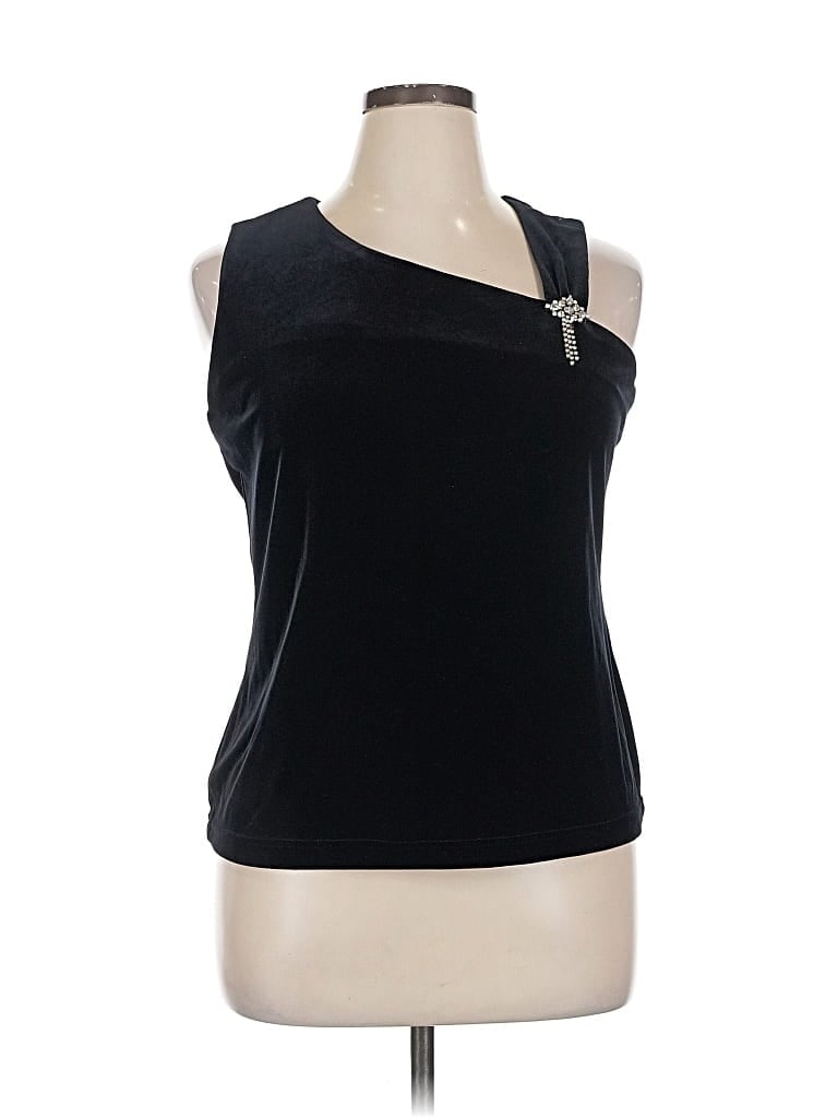 Pre-owned Ronni Nicole Sleeveless Top Black One Shoulder Neckline Tops
