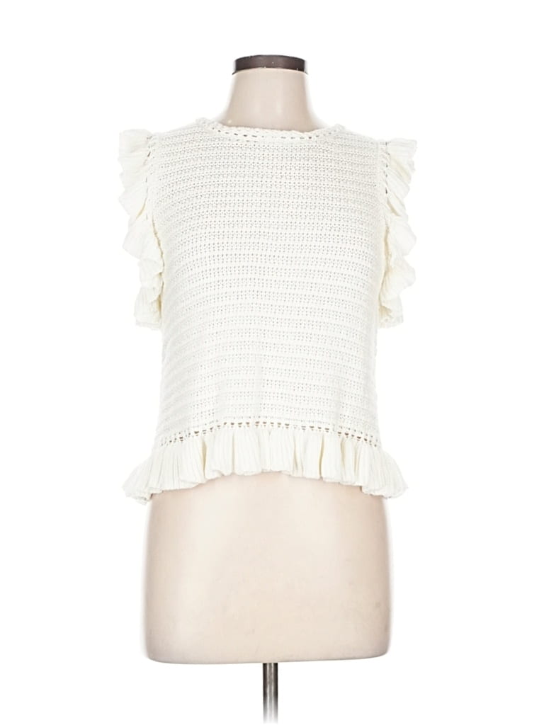 Pre-owned Mustard Seed Cardigan Sweater In White