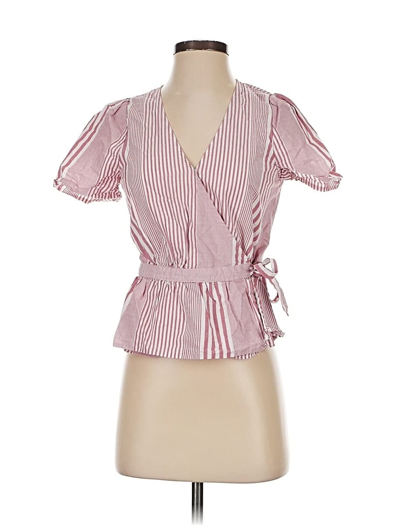 Pre-owned Madewell Short Sleeve Blouse In Red