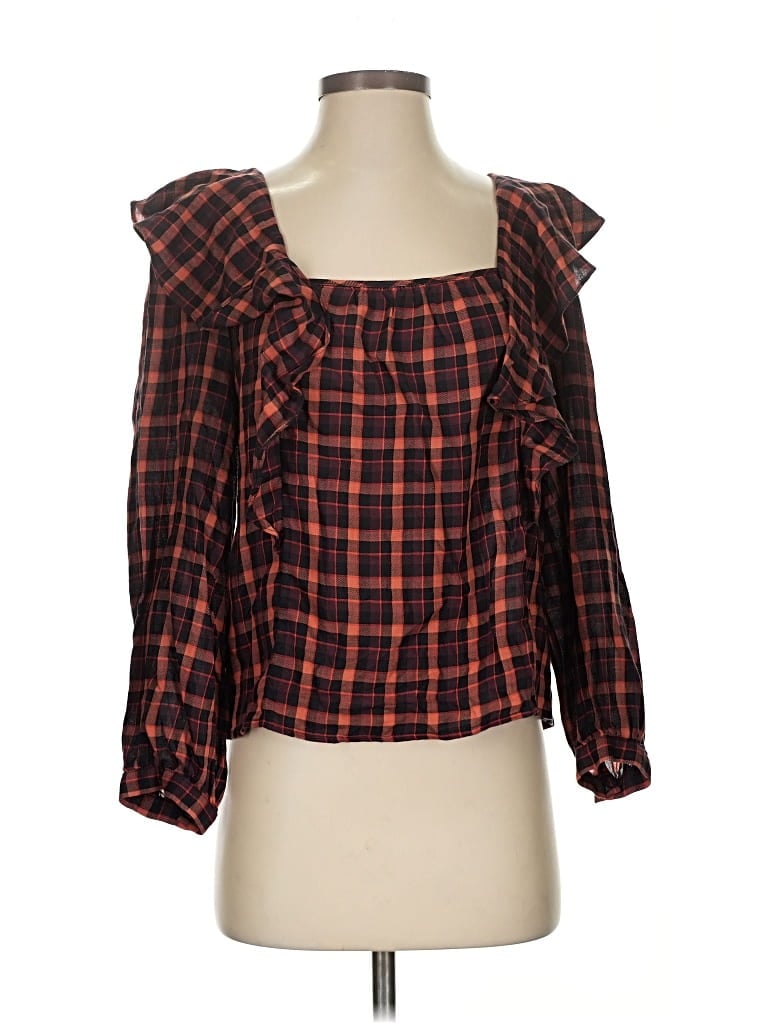 Pre-owned Madewell 3/4 Sleeve Blouse In Red