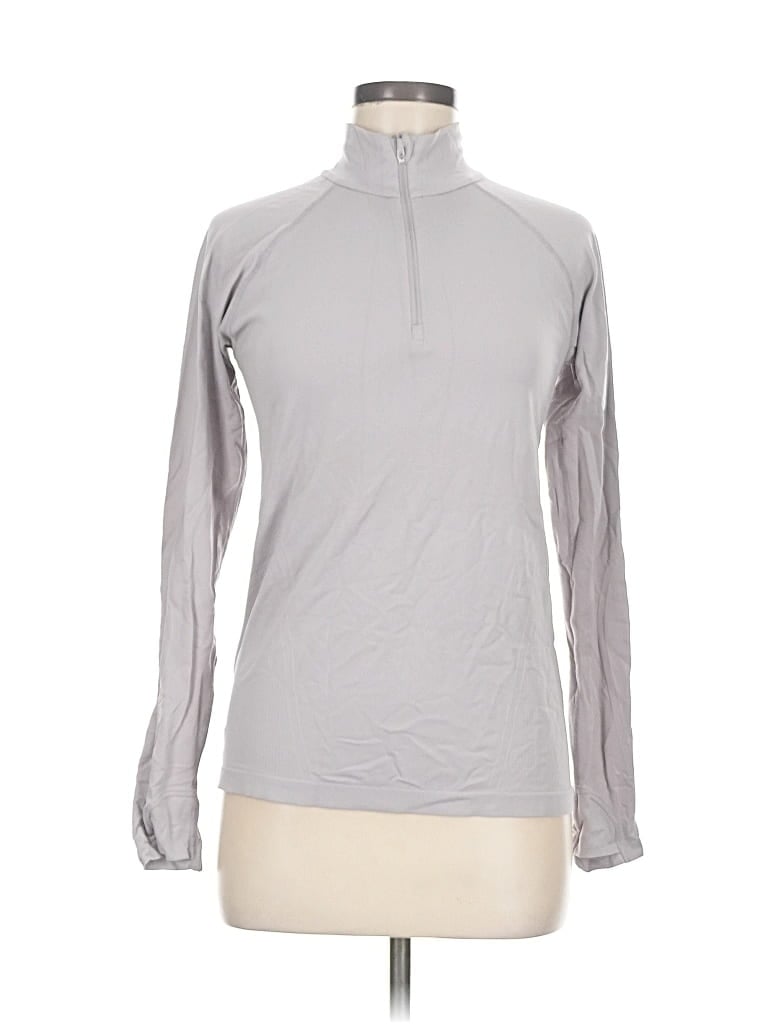 Pre-owned Athleta Long Sleeve T-shirt In Gray