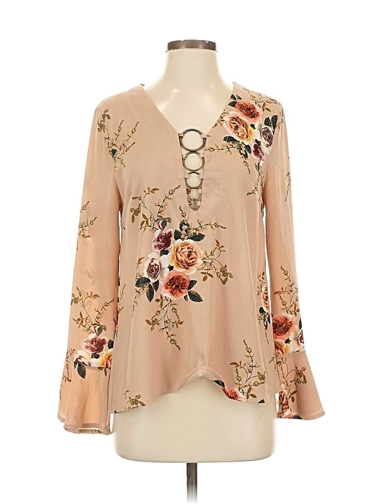 Pre-owned Entro Long Sleeve Blouse In Brown