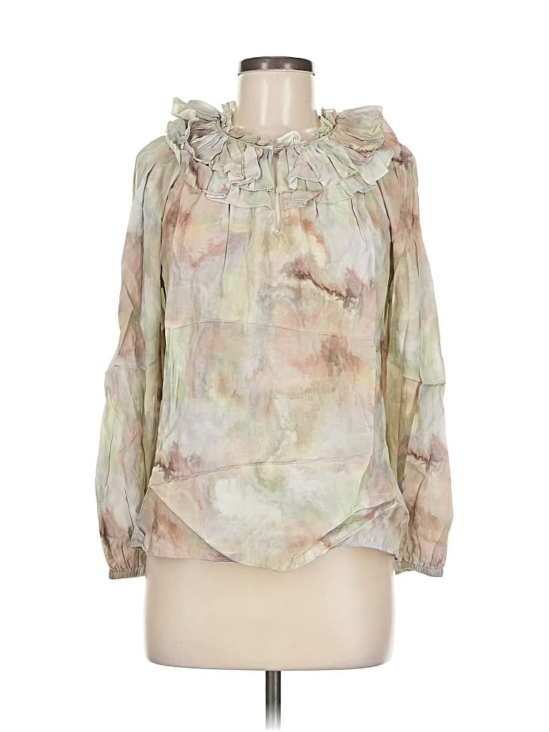 Pre-owned Current Air 3/4 Sleeve Blouse In Green