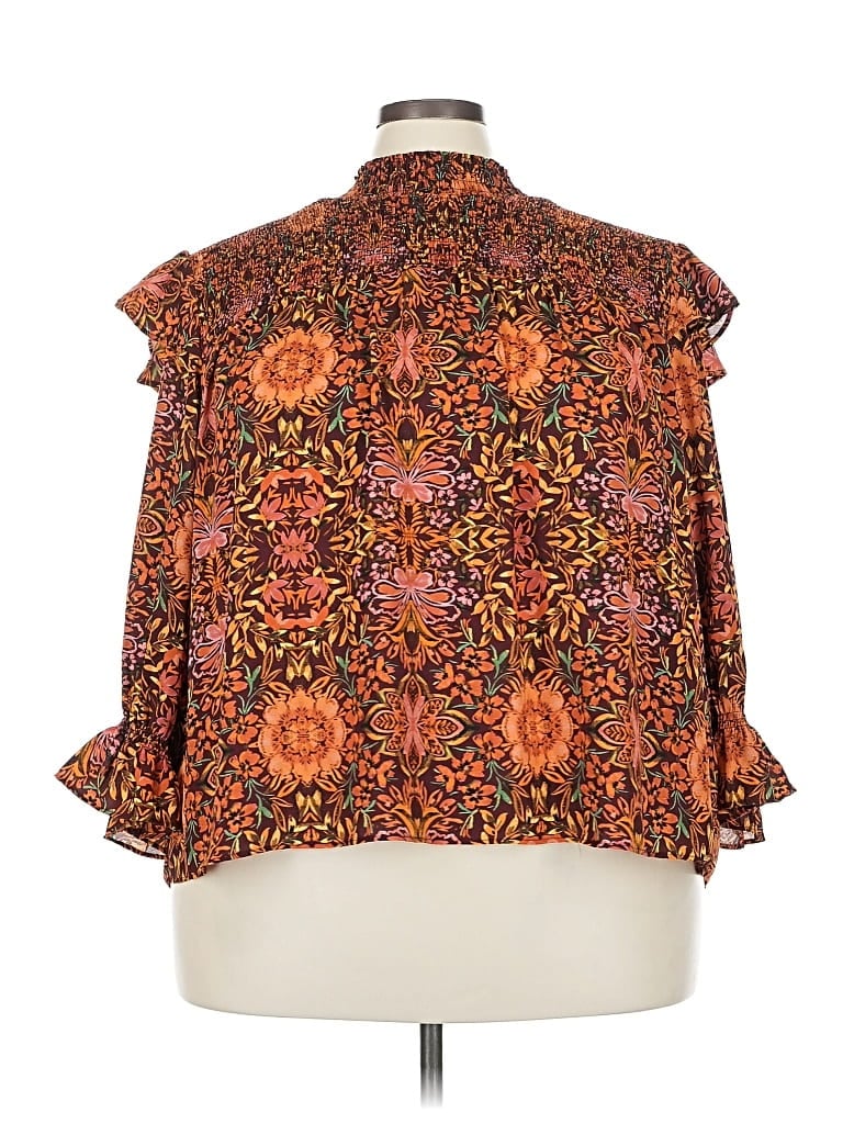 Pre-owned Cato 3/4 Sleeve Blouse In Orange