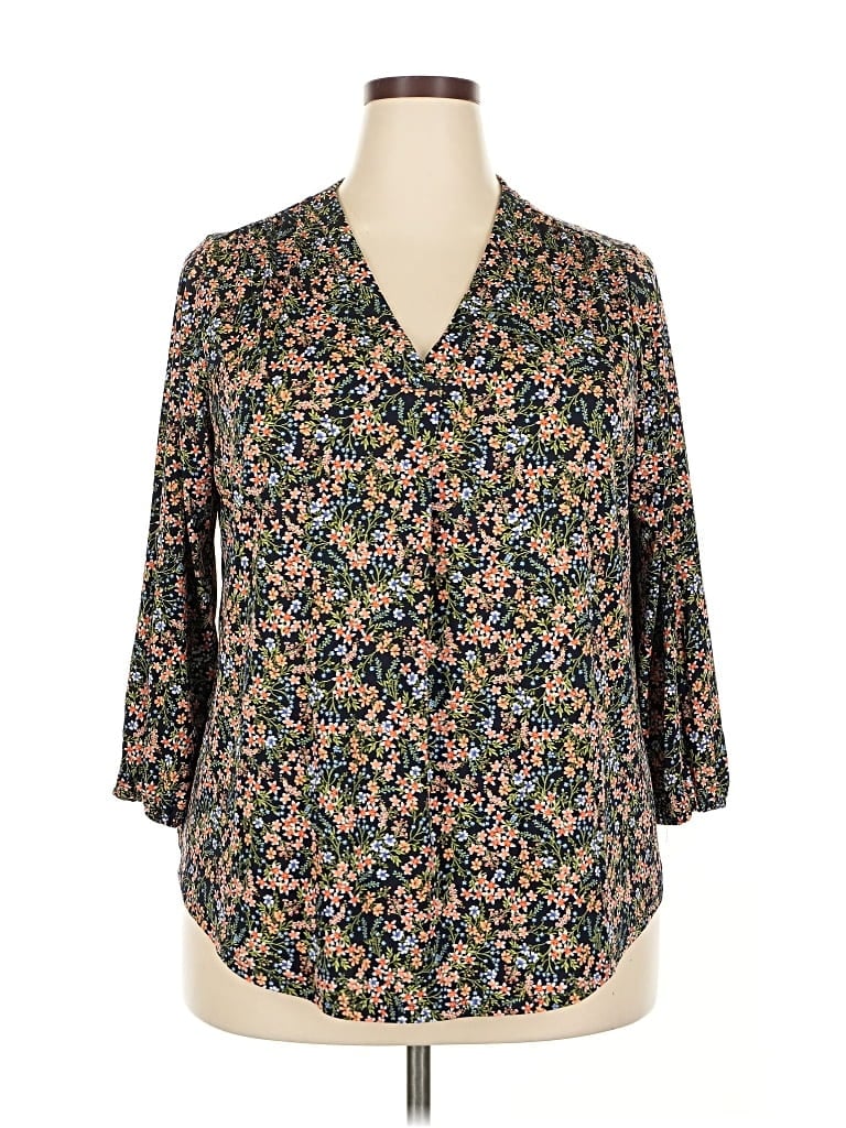 Pre-owned Vince Camuto 3/4 Sleeve Blouse In Black