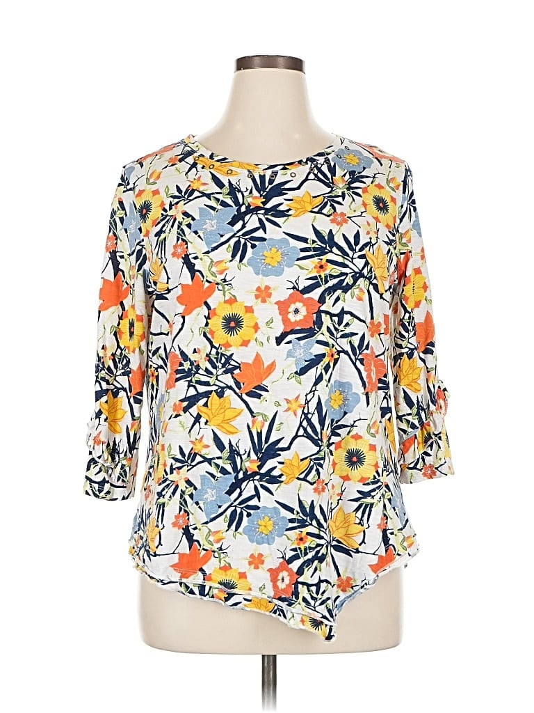 Pre-owned Multiples 3/4 Sleeve Blouse In Yellow