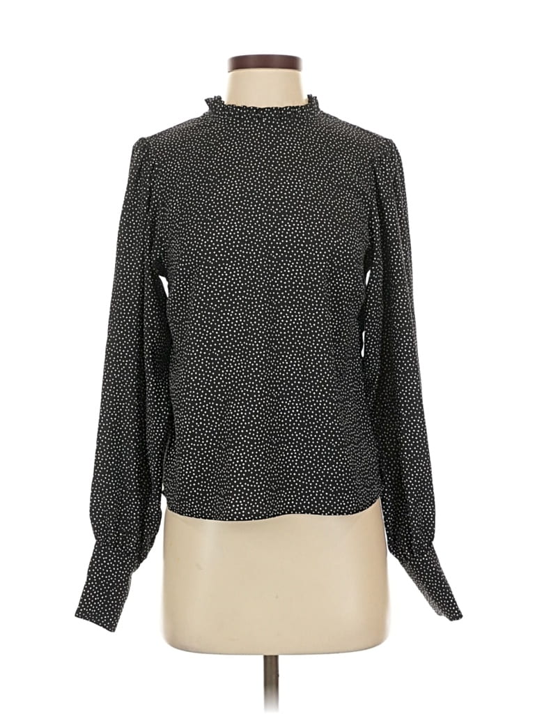 Pre-owned Maison D' Amelie Long Sleeve Blouse In Black