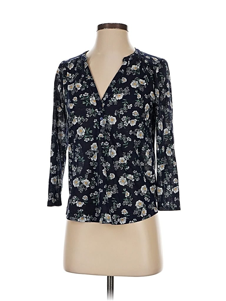 Pre-owned H&m 3/4 Sleeve Blouse In Blue
