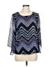 B-Design 100% Polyester Blue 3/4 Sleeve Blouse Size M - photo 1