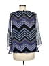 B-Design 100% Polyester Blue 3/4 Sleeve Blouse Size M - photo 2