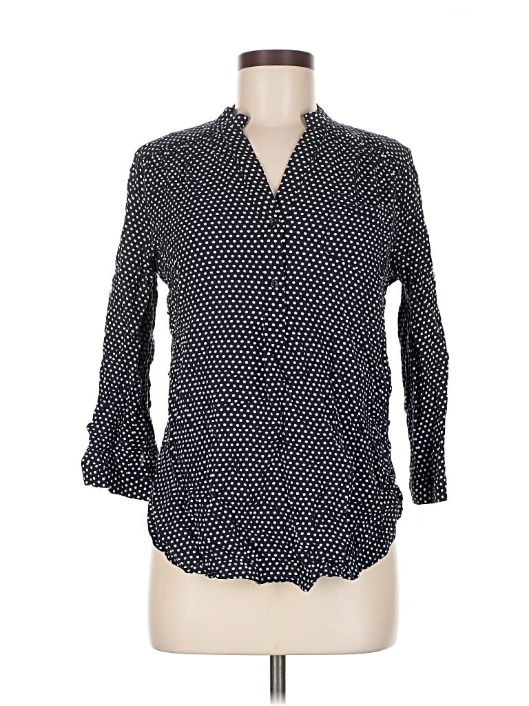 Pre-owned Market & Spruce 3/4 Sleeve Blouse In Black