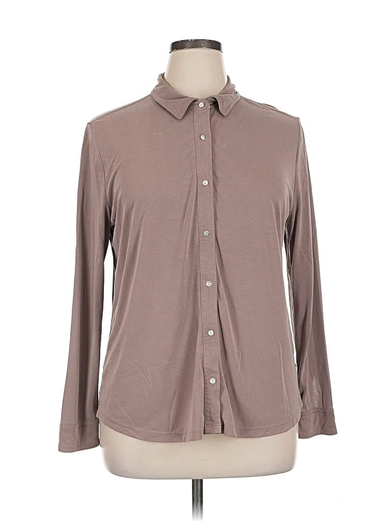 Pre-owned Lucky Brand Long Sleeve Button Down Shirt In Brown