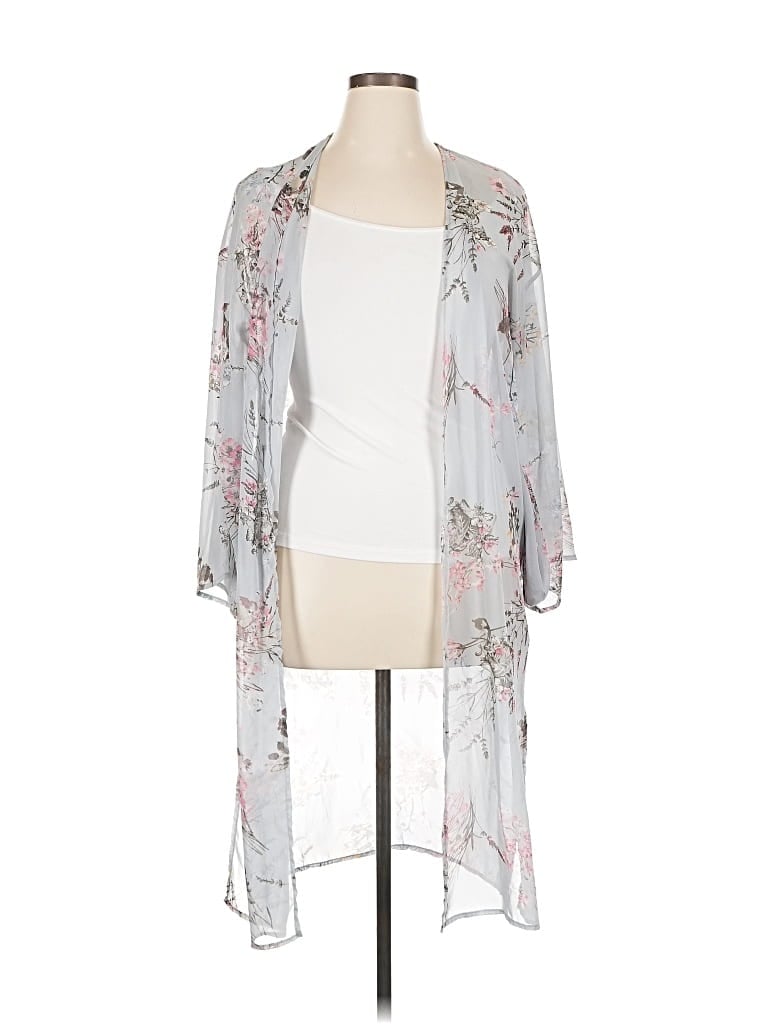 Pre-owned Peach Love Kimono In Gray