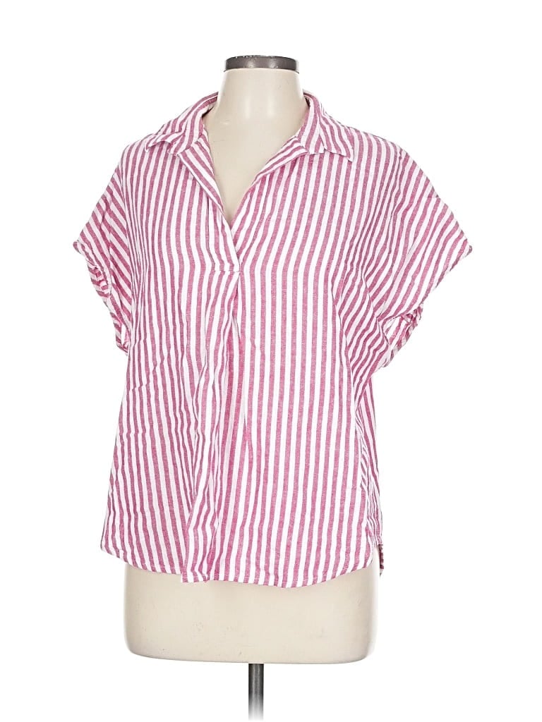 Pre-owned Banana Republic Factory Store Short Sleeve Blouse In Pink
