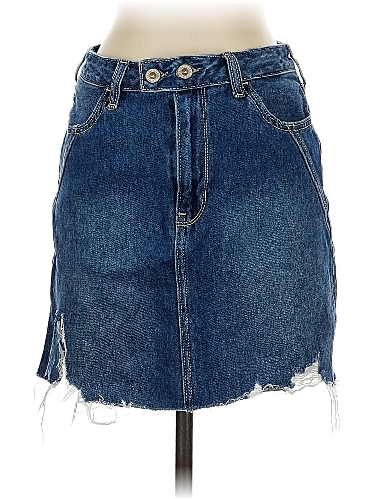 Pre-owned Hollister Denim Skirt In Blue