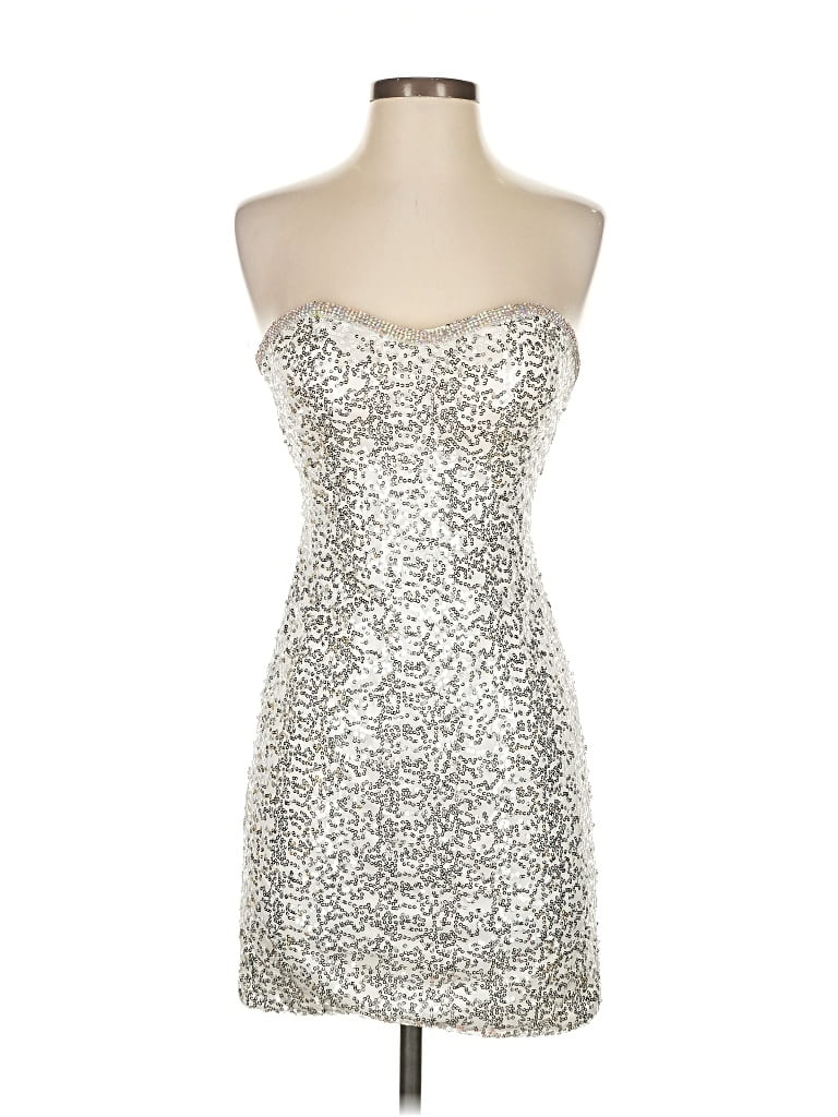Pre-owned La Femme Cocktail Dress In Silver
