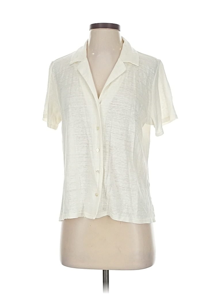 Pre-owned Banana Republic Short Sleeve Blouse In White
