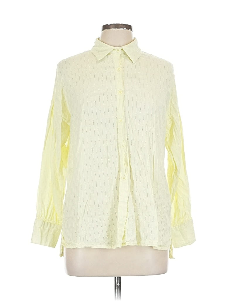 Pre-owned Unbranded Long Sleeve Blouse In Yellow