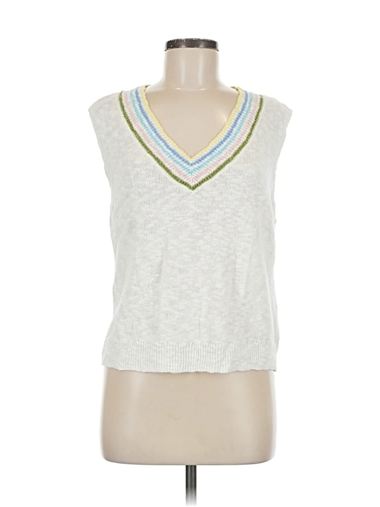 Pre-owned Talbots Sweater Vest In White