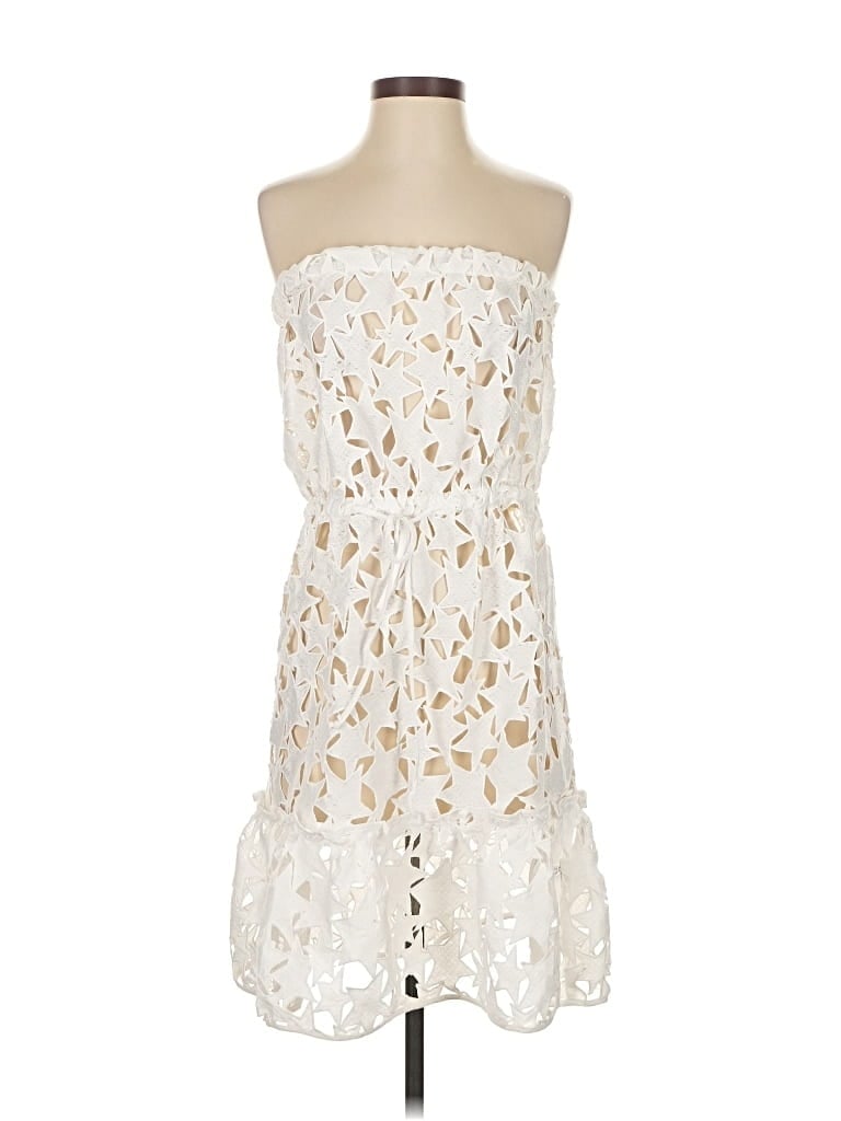 Pre-owned Milly Cabana Cocktail Dress In White