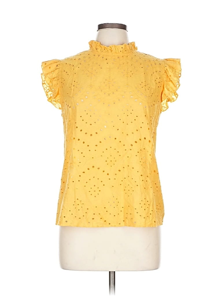 Pre-owned Shein Short Sleeve Blouse In Yellow
