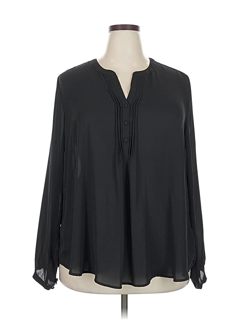 Pre-owned Torrid Long Sleeve Blouse In Black
