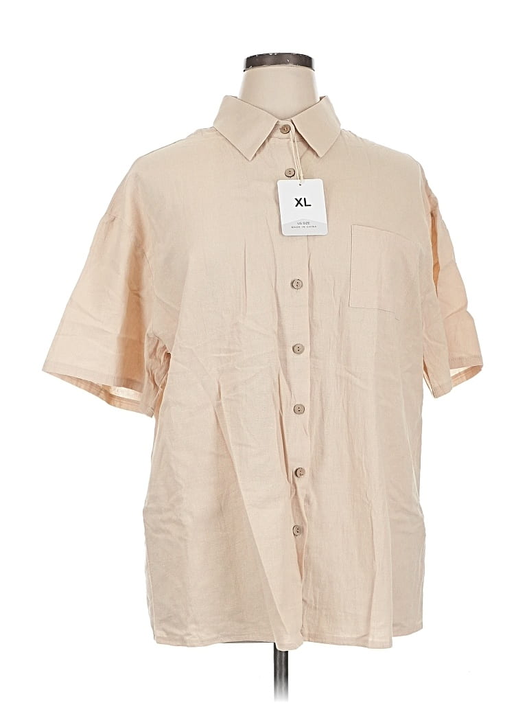 Pre-owned Fashion Short Sleeve Button Down Shirt In Brown
