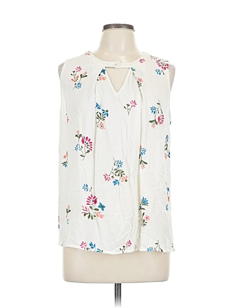 Pre-owned Skies Are Blue Sleeveless Blouse In White