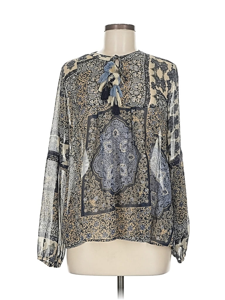 Pre-owned Lovestitch Long Sleeve Blouse In Blue