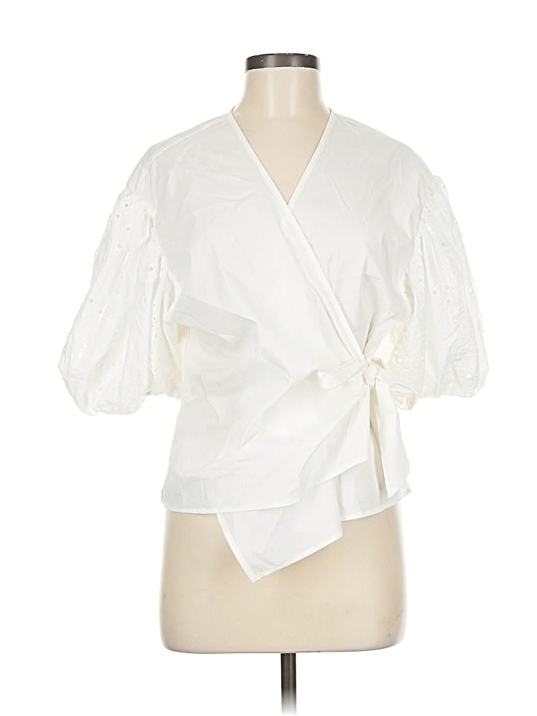 Pre-owned Marc New York Andrew Marc 3/4 Sleeve Blouse In White