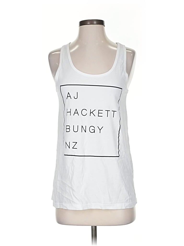 Pre-owned Assorted Brands Tank Top White Square Neckline Tops