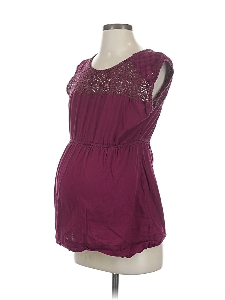 Pre-owned Motherhood Sleeveless Top Burgundy Strapless Neckline Tops