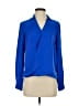 MICHAEL Michael Kors 100% Silk Blue Long Sleeve Silk Top Size XXS - photo 1
