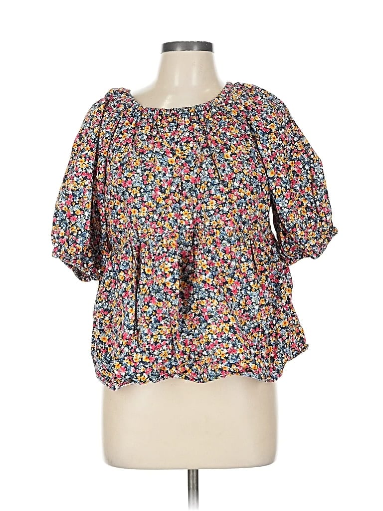 Pre-owned Old Navy Short Sleeve Blouse In Pink